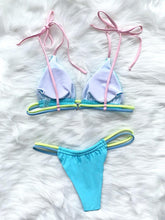 将图片加载到图库查看器，Micro Bikini Set For Women Black Blue Green Pink String Swimwear Women's Halter String Triangle Bikini Set Charming Swimwear Two Piece Swimsuit Women's Swimsuit Push Up Bathers Bathing Suit Bikinis
