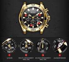 Load image into Gallery viewer, Men's Sports Multifunctional Quartz Watches Elegant Leather Strap Waterproof Modern Wristwatch For Men
