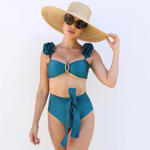 Load image into Gallery viewer, Two-Pieces Women  Push-Up Padded Bra Ruffles Bandage Bikini Set Swimsuit  Women's Bathing Suits Ruffles Flounce Bikini Sets Low Rise Two Piece Swimsuit Swimwear Bathing Suit Beachwear
