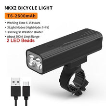 Load image into Gallery viewer, Bike Light Rainproof USB Rechargeable LED Bicycle Light Super Bright Flashlight Rechargeable Bicycle Light Bicycle Front Headlight LED Bike Headlight 3 Light Mode Fits All Bicycles Mountain Road
