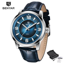 Load image into Gallery viewer, Sports Luxury Watches For Men Quartz Blue Watch Fashion Leather Strap Casual Mens Wrist Watch
