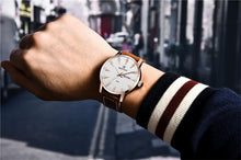 Load image into Gallery viewer, New Black Casual Fashion Simple Men's Watch Analog Quartz Waterproof Luxury Leather Strap Men Elegant Watch
