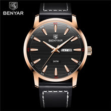 Load image into Gallery viewer, New Black Casual Fashion Simple Men's Watch Analog Quartz Waterproof Luxury Leather Strap Men Elegant Watch
