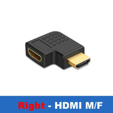 Load image into Gallery viewer, Connector Adapter HDMI Compatible Cable 90 Corner Angle Left Right Up Down Male Female Extender To HDMI Extension 90 Degree Male To Female HDMI Adapter
