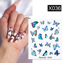 Load image into Gallery viewer, Black Lines Flower Leaves Water Decals Stickers Floral Face Marble Pattern Slider For Nails Summer Nail Art Decoration Summer Stickers on Nails Simple Summer Slider for Manicure Nail Art Watermark Manicure Decor

