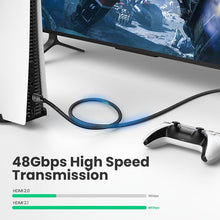 将图片加载到图库查看器，HDMI 2.1 Cable Ultra High Speed 8K60Hz 4K120Hz HDMI Splitter Cable 48Gbps Ultra High Speed 4K 120Hz Braided HDMI Cable Dynamic HDR Vision HDR 10 Compatible With UHD TV Laptop
