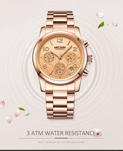 Load image into Gallery viewer, Multifunctional Business Women Watches Quartz Waterproof Stainless Watch Elegant Shine Round Design

