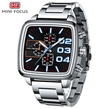 Load image into Gallery viewer, Elegant Business Square Mens Watch Multifunctional Waterproof Stainless Steel Design Big Wrist Watch
