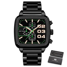 Load image into Gallery viewer, Elegant Business Square Mens Watch Multifunctional Waterproof Stainless Steel Design Big Wrist Watch
