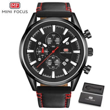 Load image into Gallery viewer, Brown Luxury Mens Watches Strong Leather Strap Modern Design Waterproof Multifunctional Business Wrist Watch
