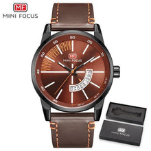 将图片加载到图库查看器，Elegant Black Quartz Men's Watch Fashion Leather Strap Luxury Calendar Design Luminous Analog Unique Design Wristwatches
