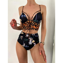将图片加载到图库查看器，New Bikini Set Women Solid Female Cut Bikinis Swimwear Push Up Swimsuit Bath Suit Women's Bikini Padded Cutout Strappy Halter Swimsuits Two Piece Bathing Suits
