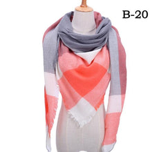 Load image into Gallery viewer, Winter Warm Soft Bandana Plaid Warm Headwear Triangle Scarves Scarf Cashmere Scarf Knit Wraps Shawls Hijabs Shawls Escharpe Elegant Cashmere Scarf Head Wrap Bandana Blanket Shawls Wraps For Female
