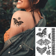 Load image into Gallery viewer, 57 Sheets Temporary Tattoo Stickers Set Waterproof Temporary Tattoo Waist Arm Modern Stylish Big Black Tattoos For Womens Mens
