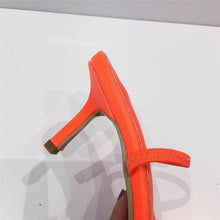 Load image into Gallery viewer, Colorful Women Sandals Slides Slippers Square Open Toe Slip On Thin Mid Heels Pumps Casual Narrow Band Open Toe Sandals Flip Flops Slip On Fashion Dress Heels Back High Heel Slide Slipper
