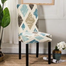 Load image into Gallery viewer, Printed Polyester Fabric Chair Cover Washable Chair Covers Seat Slipcovers Stretch Dining Seat Case For Home Stretch Removable Washable Dining Room Chair Protector Slipcovers/Home Decor Dining Room Seat Cover Multiple Styles
