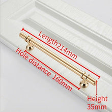 将图片加载到图库查看器，Aluminum Alloy Black Gold Door Handle Wardrobe Kitchen Cabinet Drawer Solid Handle Furniture Handle European Modern Hardware Modern Furniture Cupboard Door Drawer Handles
