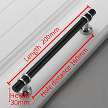 将图片加载到图库查看器，Aluminum Alloy Black Gold Door Handle Wardrobe Kitchen Cabinet Drawer Solid Handle Furniture Handle European Modern Hardware Modern Furniture Cupboard Door Drawer Handles
