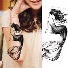 Load image into Gallery viewer, Realistic Sketches Black Flowers Temporary Waterproof Flower Tattoos Modern Body Arm Drawing For Womens
