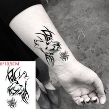 Load image into Gallery viewer, Black Waterproof Temporary Bird Tattoo Sticker Arm Leg Wrist Modern Small Tattoo For Womens And Kids
