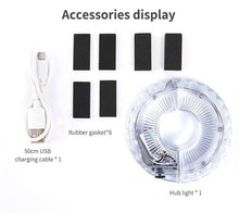 Load image into Gallery viewer, Smart LED Bicycle Wheel Light Bike Front Tail Hub Spoke Lamp Rechargeable Kids Balance Bike Light Colorful Bicycle Hub Light With Optical Design Vibration Sensor USB Rechargeable Waterproof Good Bike Gift For Teenagers
