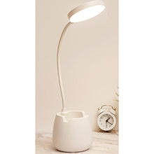 Load image into Gallery viewer, LED Table Lamp With Pen Holder Touch Dimmable Flexo Desk Lamp USB Rechargeable Eye Protection Bedside Learning Reading Lamp Decorative Table Lamp Cute Study Lamps for Bedroom Décor
