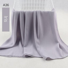 Load image into Gallery viewer, Fashion Soft Long Plain High Quality Premium Heavy Lightweight Elegant Chiffon Hijab Scarf  Scarves Hijabs Lightweight Islamic Head Wear Escharpe Shawls Long Shawls For Women
