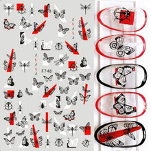 将图片加载到图库查看器，Maple Leaves 3D Nail Stickers Fall Leaf Flowers Line Sliders For Nails Self Adhesive Stickers Autumn Manicuring Decals Transfer Nail Decals Sticker For Pretty Girl Self-Adhesive Nail Decals Designer Nail Stickers for Acrylic
