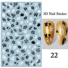 将图片加载到图库查看器，Maple Leaves 3D Nail Stickers Fall Leaf Flowers Line Sliders For Nails Self Adhesive Stickers Autumn Manicuring Decals Transfer Nail Decals Sticker For Pretty Girl Self-Adhesive Nail Decals Designer Nail Stickers for Acrylic
