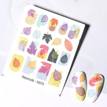 将图片加载到图库查看器，Maple Leaves 3D Nail Stickers Fall Leaf Flowers Line Sliders For Nails Self Adhesive Stickers Autumn Manicuring Decals Transfer Nail Decals Sticker For Pretty Girl Self-Adhesive Nail Decals Designer Nail Stickers for Acrylic
