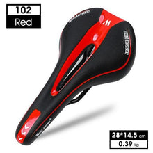 Load image into Gallery viewer, Leather Bike Saddle Road Bike Front Seat Cycling Saddles For Mens Breathable Hollow Cushion Bicycle Saddle Comfort Bike Saddle Ergonomic Waterproof Bicycle Seat For Road Bike Mountain Bike Seats
