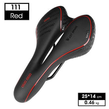 Load image into Gallery viewer, Leather Bike Saddle Road Bike Front Seat Cycling Saddles For Mens Breathable Hollow Cushion Bicycle Saddle Comfort Bike Saddle Ergonomic Waterproof Bicycle Seat For Road Bike Mountain Bike Seats
