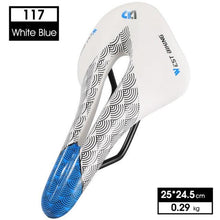 Load image into Gallery viewer, Leather Bike Saddle Road Bike Front Seat Cycling Saddles For Mens Breathable Hollow Cushion Bicycle Saddle Comfort Bike Saddle Ergonomic Waterproof Bicycle Seat For Road Bike Mountain Bike Seats
