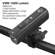 Load image into Gallery viewer, Bike Light Front Lamp USB Rechargeable LED 4800mAh Bicycle Light Waterproof Bicycle Light Set USB  Rechargeable Super Bright Bike Headlight For Night Riding Bracket 1000LM
