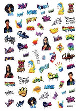 将图片加载到图库查看器，New Super Thin Self-Adhesive  Letter 3d Nail Decal Stickers Manicure Nail Art Decoration Accessories Holographic Old English Character Nail Self-Adhesive Sticker English Font Design Manicure Design Water Sliders Decorations Accessories
