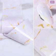 Load image into Gallery viewer, Glitter Marble Series Nail Transfer Foil Stickers Gold White And Black Bright Slider For Nails Decoration Manicures Marble Nail Art Stickers Water Transfer Nail Decals Full Wraps Gradient Acrylic Nail Kits for Women Manicure Decoration Accessory
