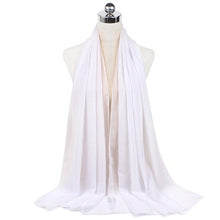 Load image into Gallery viewer, Luxury Fashion Long Soft Solid Chiffon Scarf Head Wrap Echarpe Shawl Lightweight Headscarf Instant Ready To Wear Elegant Hijab Scarf Wrap Muslim Shawl Islamic Hijabs Arab Wrap Head Scarves For Women
