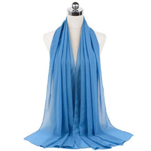 Load image into Gallery viewer, Luxury Fashion Long Soft Solid Chiffon Scarf Head Wrap Echarpe Shawl Lightweight Headscarf Instant Ready To Wear Elegant Hijab Scarf Wrap Muslim Shawl Islamic Hijabs Arab Wrap Head Scarves For Women
