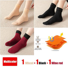 Load image into Gallery viewer, 3Pairs Female Winter Warm Thicken Thermal Soft Casual Solid Color Socks Wool Cashmere Home Snow Boots Velvet Home Floor Sock For Women

