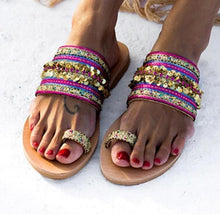 将图片加载到图库查看器，Women Sandals Flip-Flops Handmade Style Flip Flop Sandals Streetwear Fashion Shoes Women Flat Clip Toe Casual Floral Beach Flip Flop Comfy Shoes Summer Elegant Toe Ring Sandals
