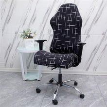 Load image into Gallery viewer, Office Computer Gaming Chair Covers Stretch Spandex Armchair Gamer Seat Cover Printed Household Racing Desk Rotating Slipcovers Soft Fit Universal Desk Rotating Chair Slipcovers, Removable Washable Anti-Dust Spandex Chair Protector Cover With Zipper
