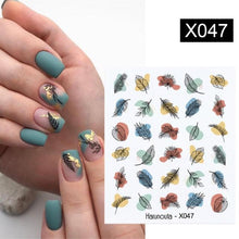 将图片加载到图库查看器，Nails Sticker Nail Art Decorations Flowers Leaves Decals Water Transfer Sliders Woman Face Fruit Foil Manicures Wraps  Water Transfer Nail Decals Sticker For Pretty Girl Self-Adhesive Nail Decals Designer Nail Stickers for Acrylic Decal
