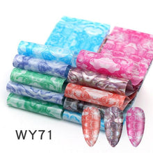 Load image into Gallery viewer, Holographic Nail Foil Transfer Set Sticker Decal Nail Art Foils Designer Marble Nail Decoration Sliders Wraps Manicure  Women Kids Girls Manicure Decoration Nail Art Supplies 3D Self-Adhesive Nail Decals Designer Nail Stickers for Acrylic Nails
