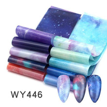 Load image into Gallery viewer, Holographic Nail Foil Transfer Set Sticker Decal Nail Art Foils Designer Marble Nail Decoration Sliders Wraps Manicure  Women Kids Girls Manicure Decoration Nail Art Supplies 3D Self-Adhesive Nail Decals Designer Nail Stickers for Acrylic Nails
