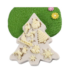 Load image into Gallery viewer, Christmas Decorating Pattern Silica Gel Cake Molds Baking Appliance Chocolate Sugar Cake Decoration Tools Silicone Mold Christmas Tree Snowman Santa Socks Bells Snowflake Shapes Mold Baking Tray
