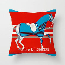 Load image into Gallery viewer, New Horse Cushion Cover Short Plus Luxury Horse Cotton Linen Decorative Pillowcase Cushion Decorative Pillows  Covers for Home Sofa Couch Car Bedrooms 45x45cm
