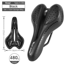 将图片加载到图库查看器，Bike Saddle Mountain Road Bike Seat PU Leather Gel Filled Cycling Cushion Comfortable Shockproof Bicycle Saddle Seat Cushion For Men Comfort Bike Saddle Anti-Slip Bicycle Saddle Waterproof Bicycle Seat For Mountain Bike Seat
