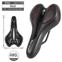 将图片加载到图库查看器，Bike Saddle Mountain Road Bike Seat PU Leather Gel Filled Cycling Cushion Comfortable Shockproof Bicycle Saddle Seat Cushion For Men Comfort Bike Saddle Anti-Slip Bicycle Saddle Waterproof Bicycle Seat For Mountain Bike Seat
