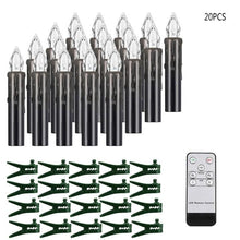 将图片加载到图库查看器，Christmas Tree Clip Candle Warm White Battery Operated Waterproof LED Flameless Taper Ivory Floating Candles with Remote Timer Ideal For Home Flameless Flashing With Remote And Suction Cup LED Candles For Halloween Birthday Garden Decoration
