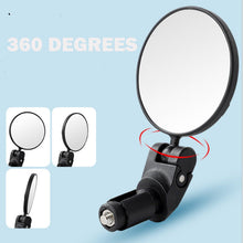 Load image into Gallery viewer, Adjustable 360 Rotation Bike Rearview Mirror Safety Cycling Wide Angle Rear View Bicycle Handlebar Mirrors For 18-22MM Grips Bike Mirror Bicycle Handlebar Rearview Mirrors HD Safety Rear View Mirror Convex Mirror With 360˚Adjustable
